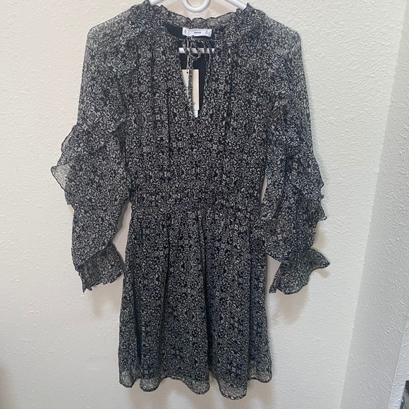 Mango Grace Abstract Ruffled Mini Dress - Picture 12 of 13